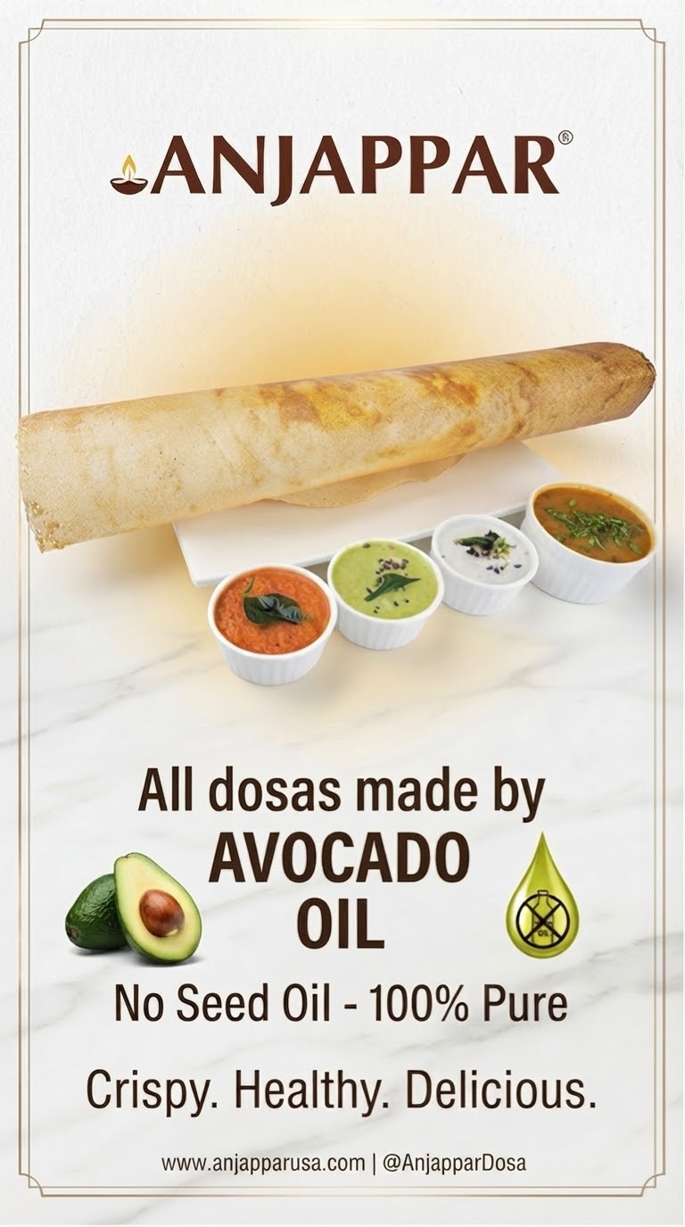 All dosas made with avocado oil